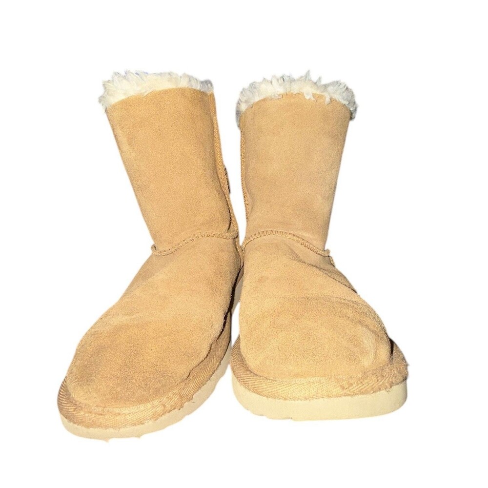 UGG Bailey Bow Knit Bows Sheepskin/Shearling Chestnut Youth Girls Boots  Size 2